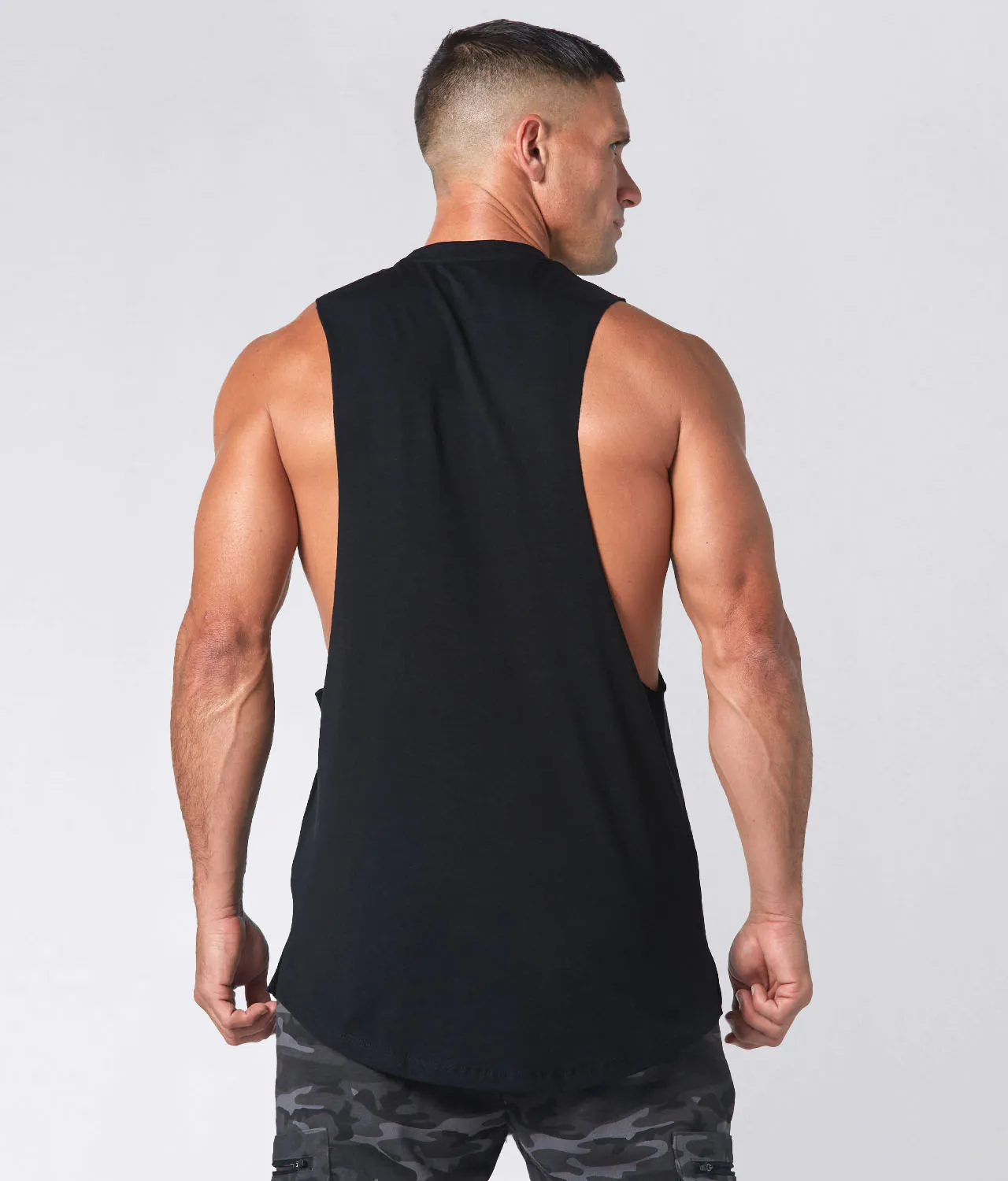 1800 . Viscose Regular-Fit Tank Top - Black