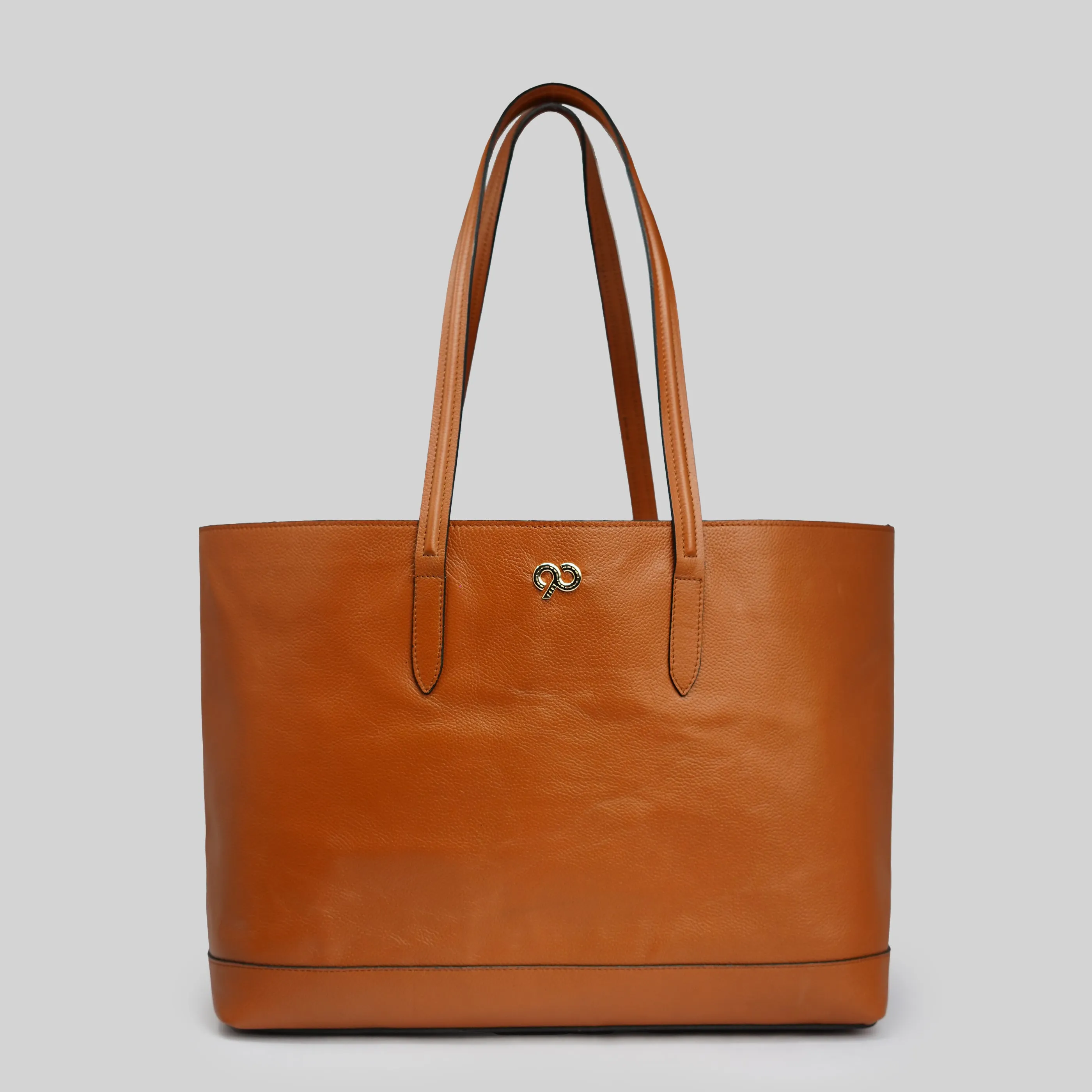 90 Feet Malti Classic Tan Real Leather Tote Bag