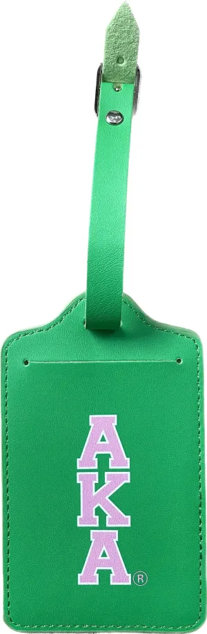 AKA Greek Letters Luggage Tag - Green