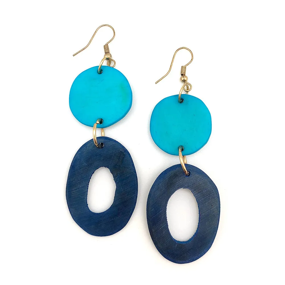 Anju Omala Azure Coast Collection Disc and Oval Beads Earrings