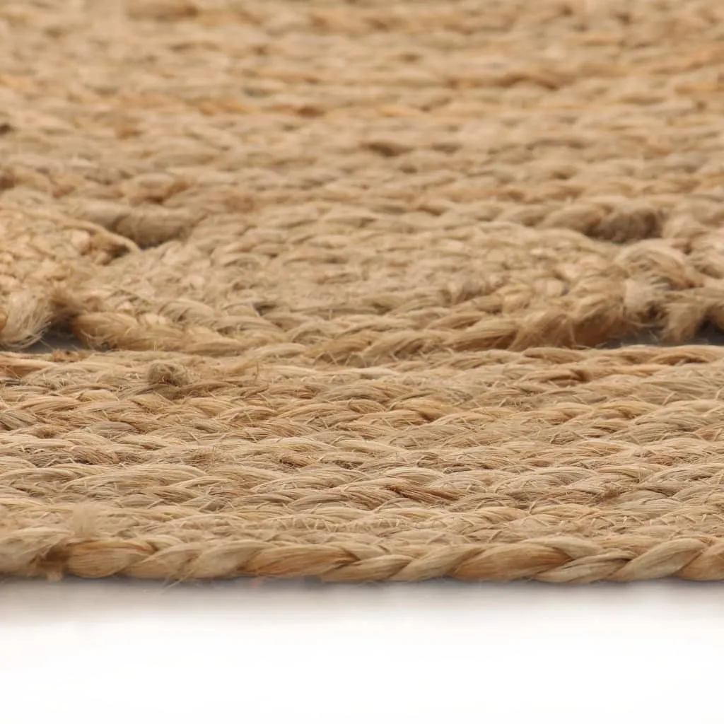 Area Rug Braided Design Jute 210 cm Round