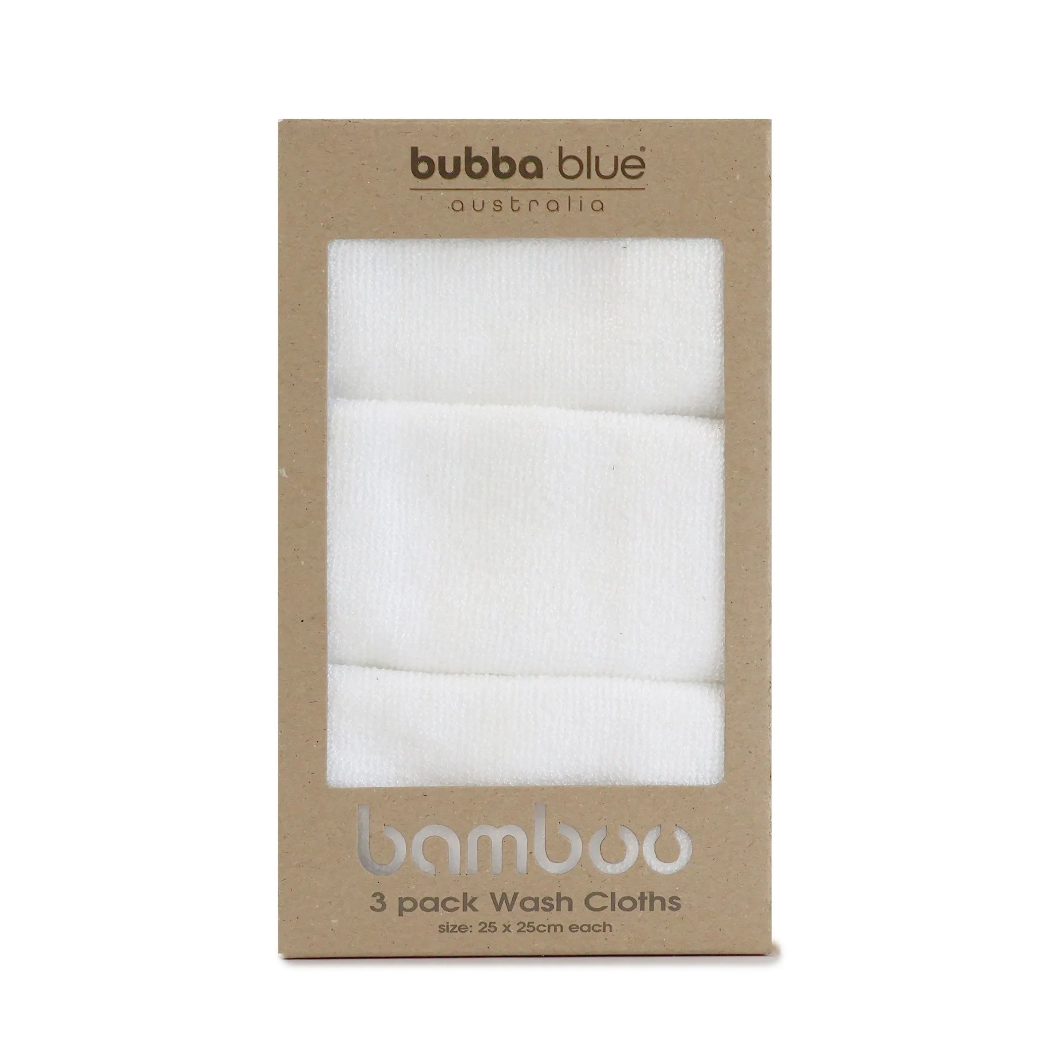 Bamboo White 3pk Face Washers