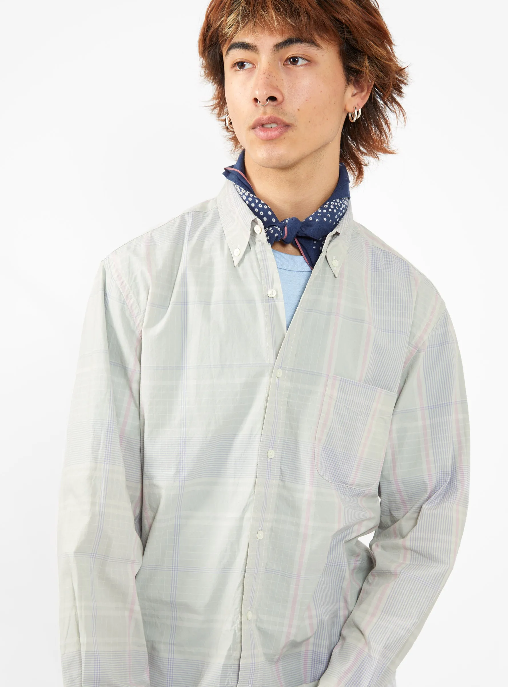 B.D. Big Fade Check Shirt Mint Green & Blue