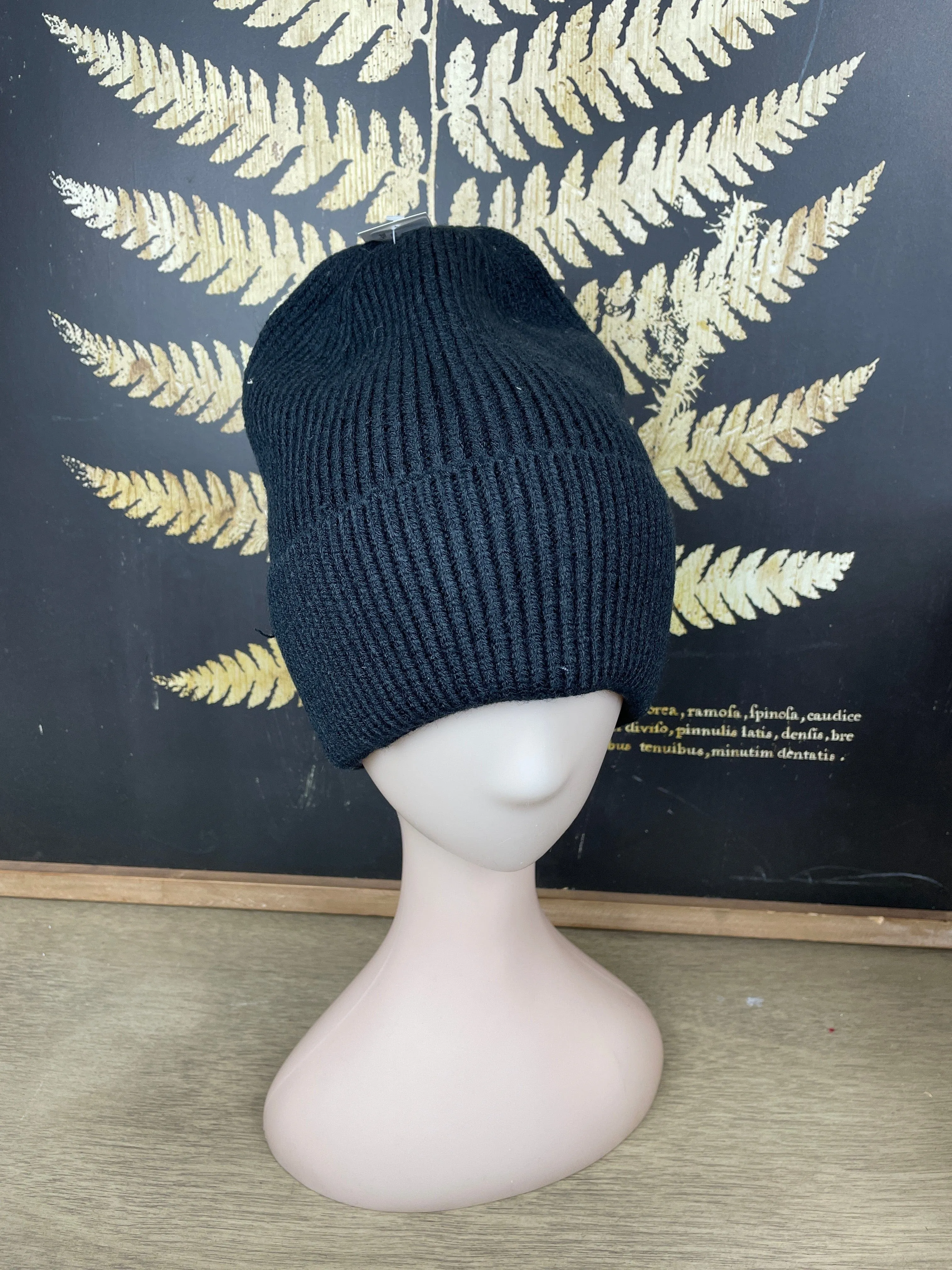 Black Knit Beanie Hat