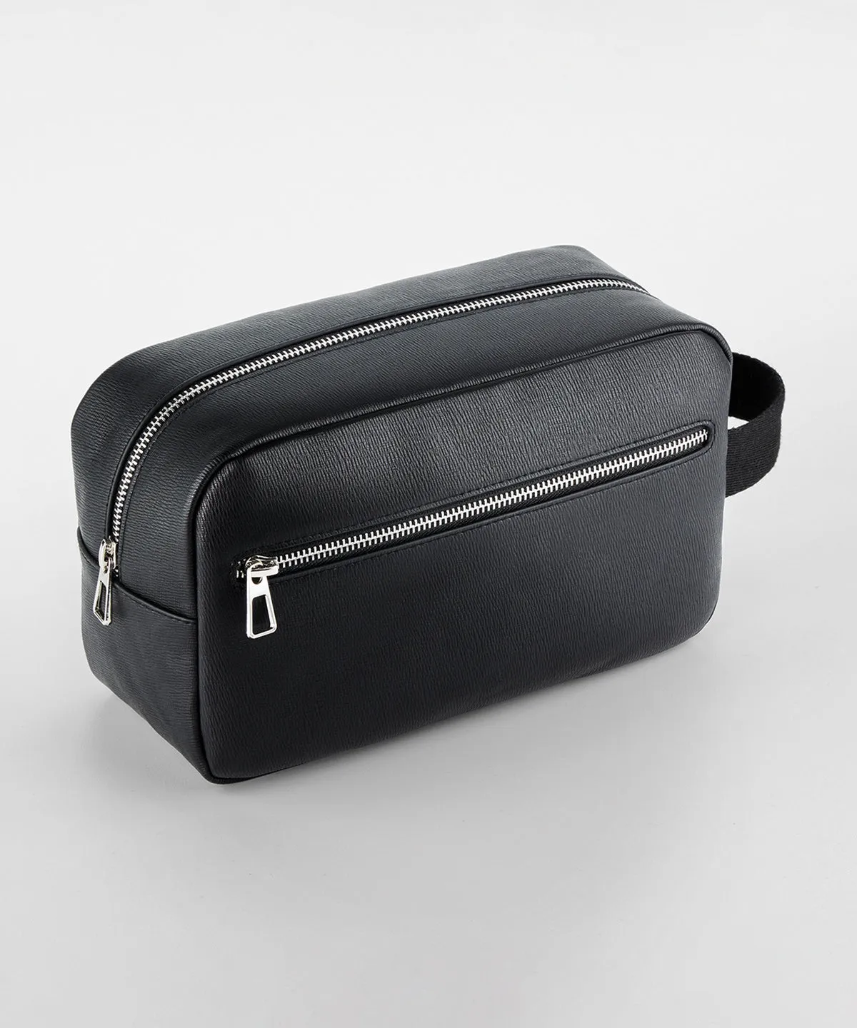 Black - Tailored luxe PU wash bag