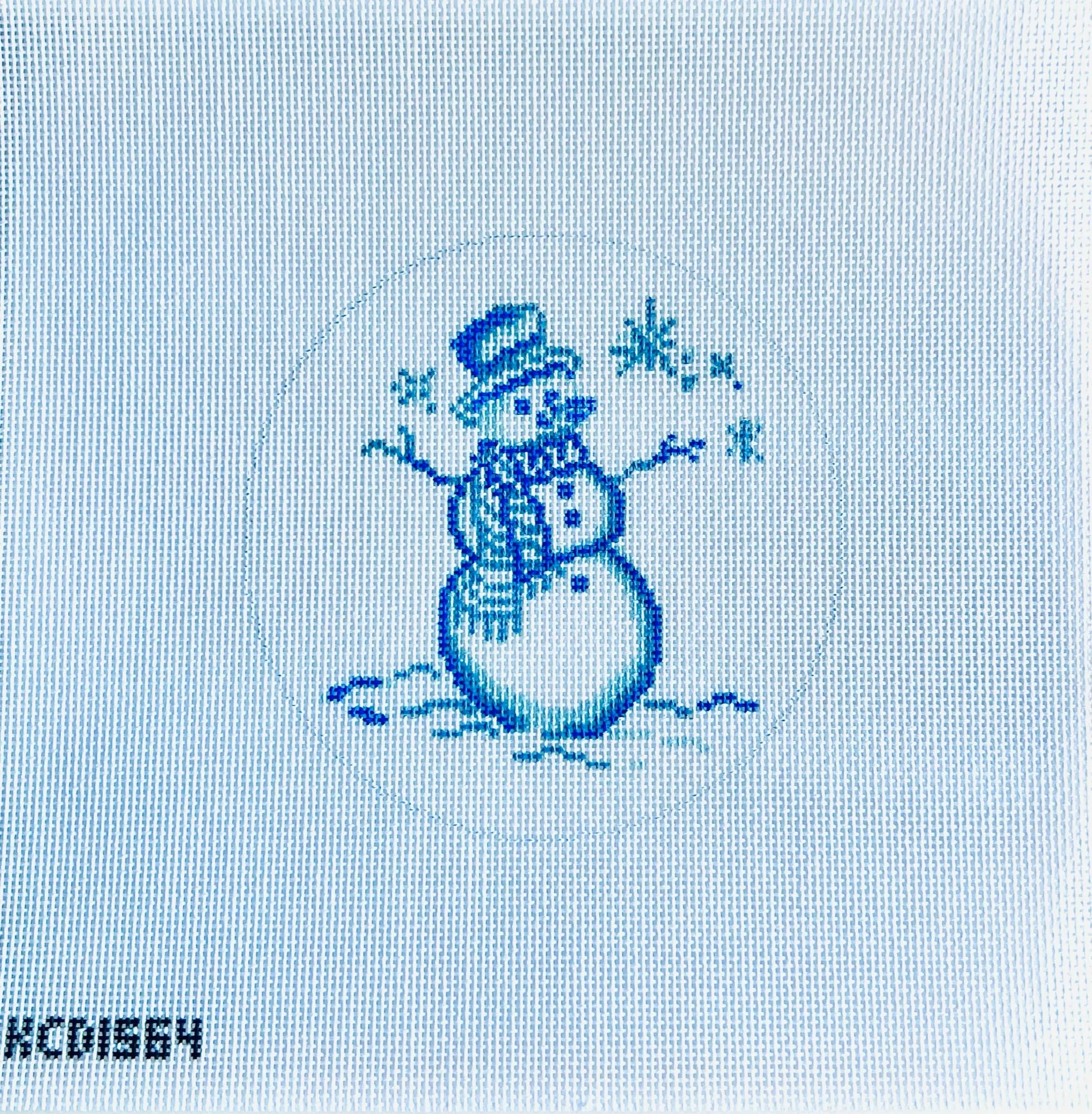 Blue Snowman Ornament Canvas