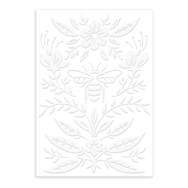 Boxed Note Cards: Embossed Floral Bee