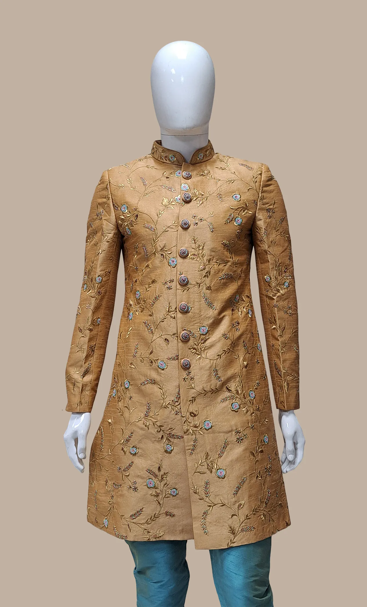 Bronze Embroidered Kurta Set