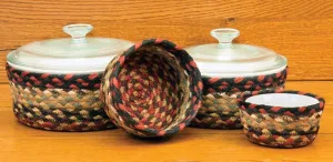 Burgundy/Mustard Casserole Baskets