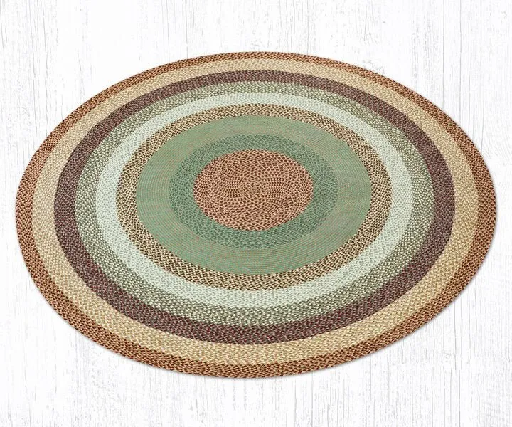 Buttermilk and Cranberry Round Braided Rug