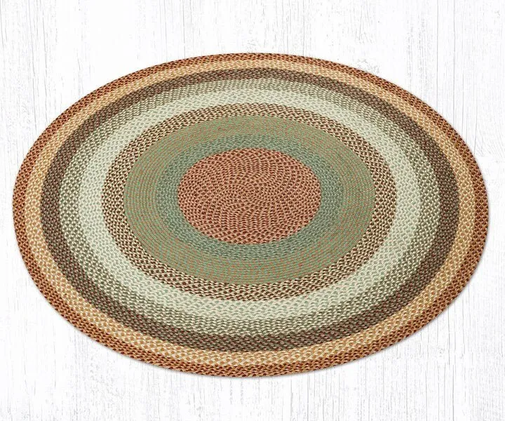 Buttermilk and Cranberry Round Braided Rug