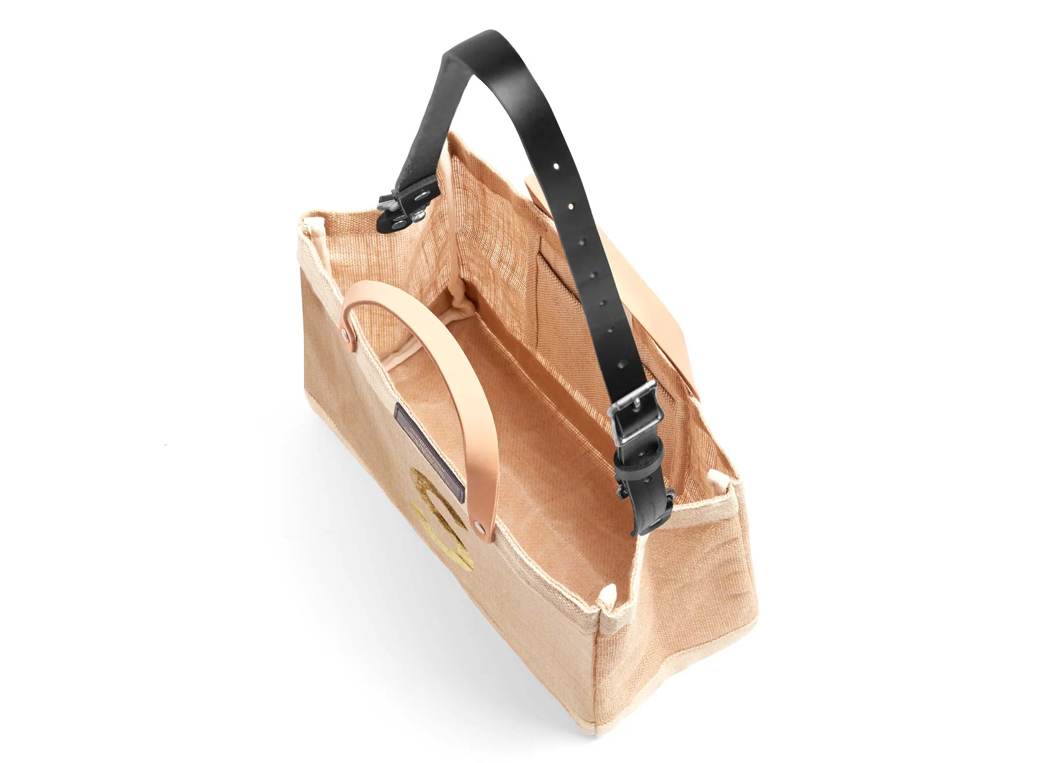 Customizable Gold Foil Detachable Handle Petite Market Bag | Artist Collaboration