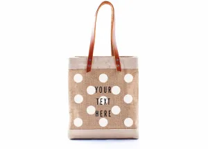 Customize Your Polka-Dot Tote in White