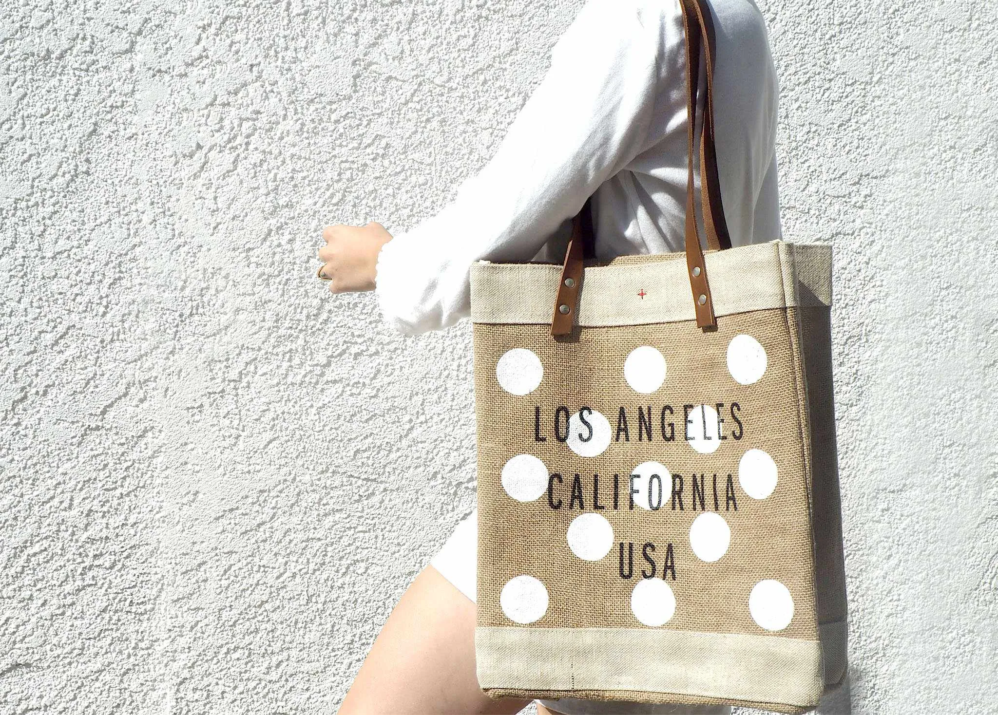 Customize Your Polka-Dot Tote in White