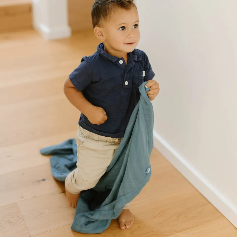 Deluxe Muslin Baby Quilt - Blue Dusk