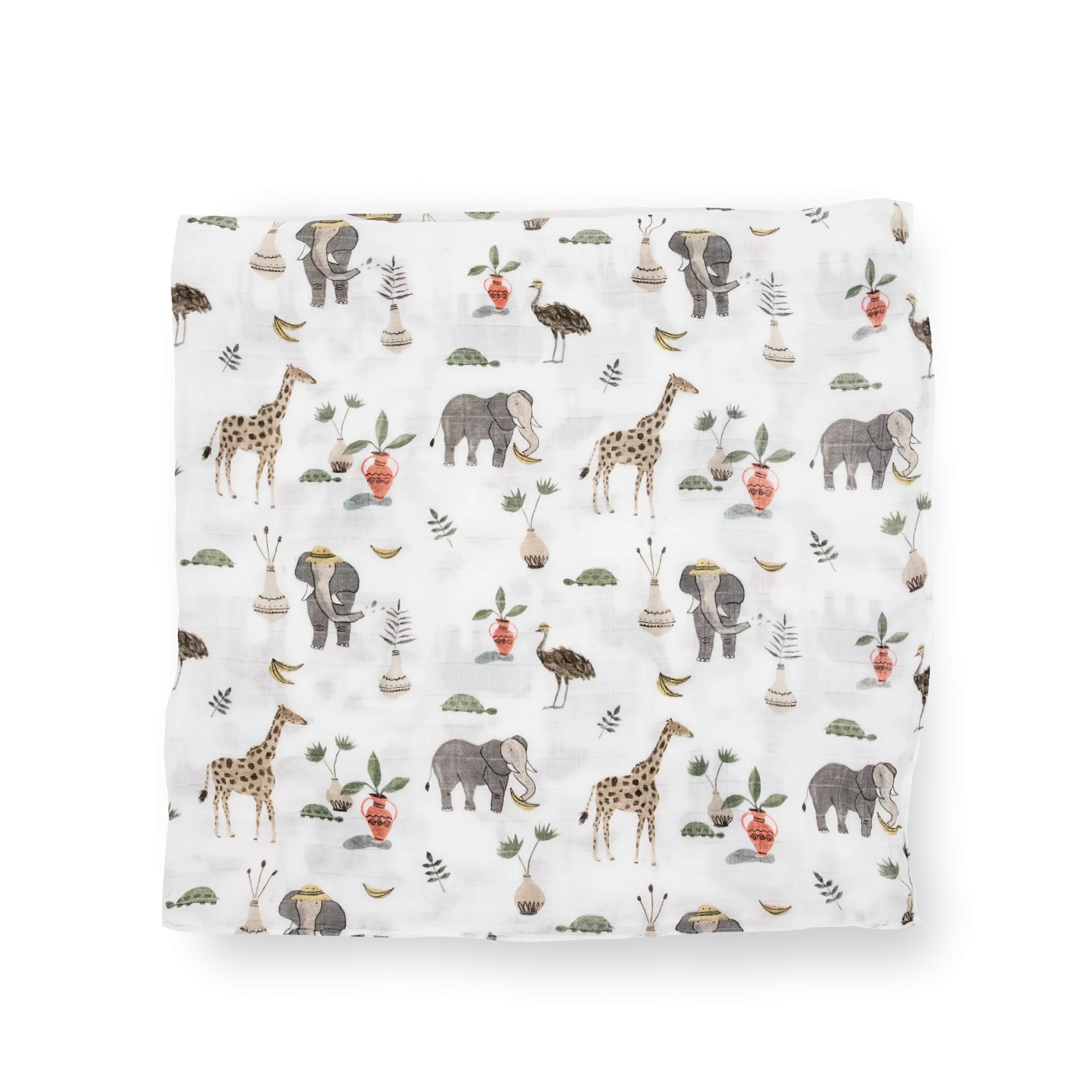 Deluxe Muslin Swaddle Blanket 2 Pack - Safari Social 2