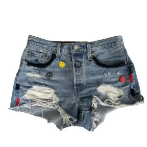 Denim Hand Embroidered Smiles Shorts - Levi’s 501