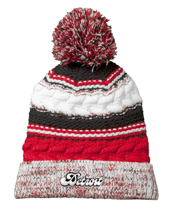 Detroit Cursive Pom Beanie