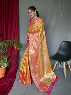 Dusty Orange Saree in Kanjeevaram Silk