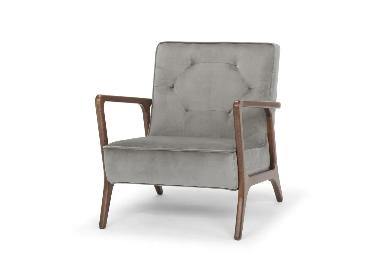 Eloise Occasional Chair in Fabric and Walnut Frame   4 colors