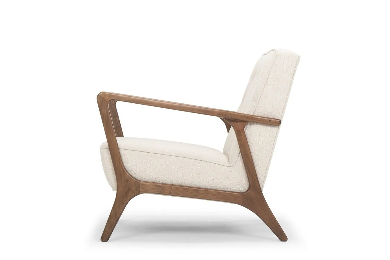 Eloise Occasional Chair in Fabric and Walnut Frame   4 colors