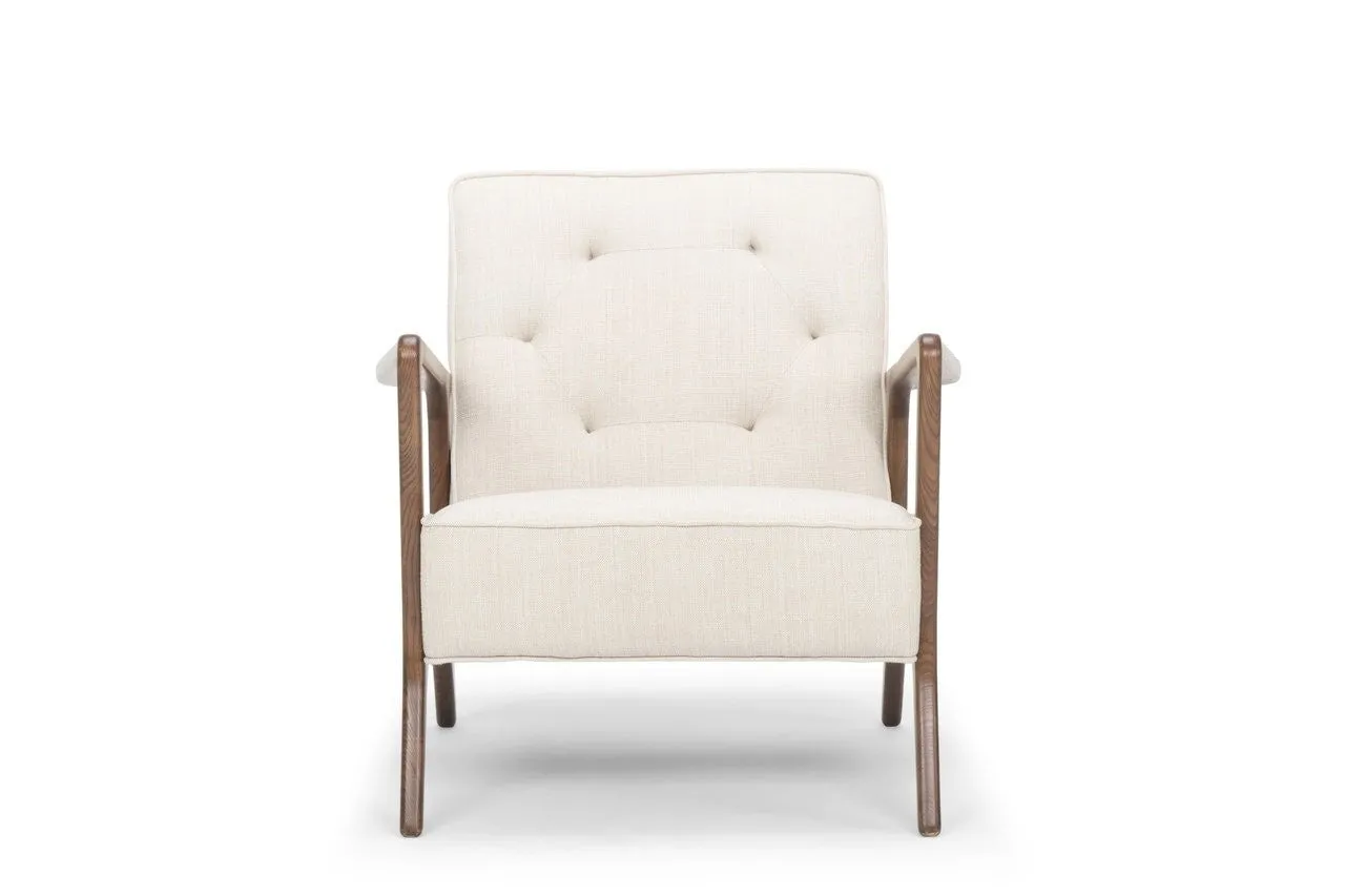 Eloise Occasional Chair in Fabric and Walnut Frame   4 colors