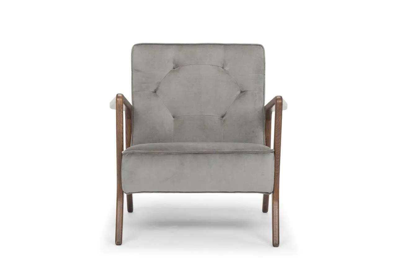 Eloise Occasional Chair in Fabric and Walnut Frame   4 colors