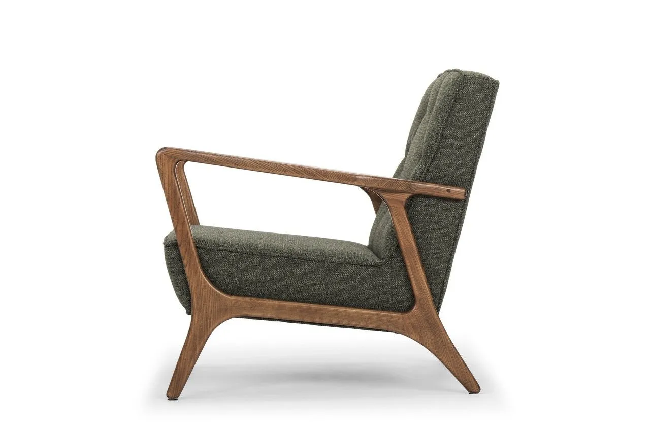 Eloise Occasional Chair in Fabric and Walnut Frame   4 colors