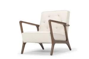 Eloise Occasional Chair in Fabric and Walnut Frame   4 colors