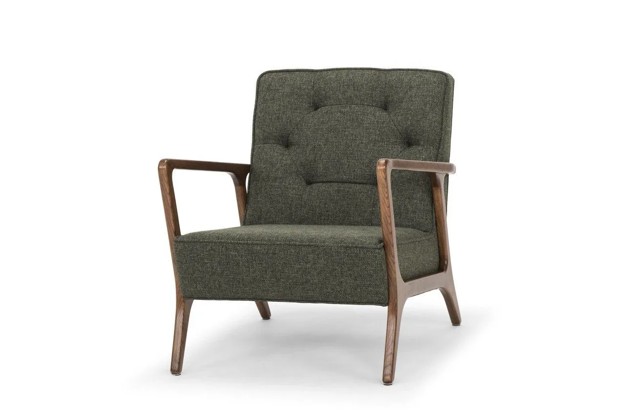 Eloise Occasional Chair in Fabric and Walnut Frame   4 colors