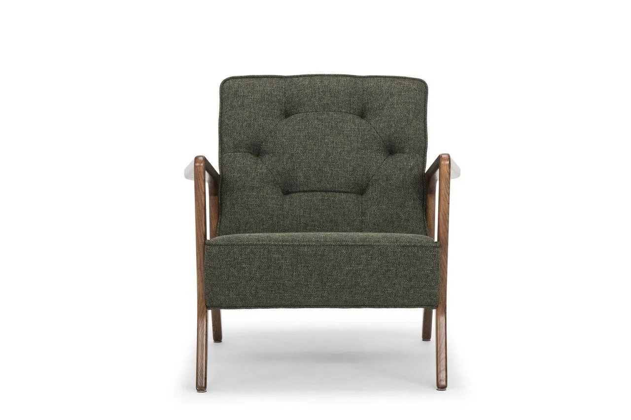 Eloise Occasional Chair in Fabric and Walnut Frame   4 colors