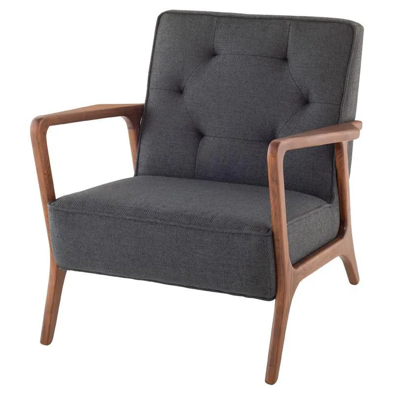 Eloise Occasional Chair in Fabric and Walnut Frame   4 colors