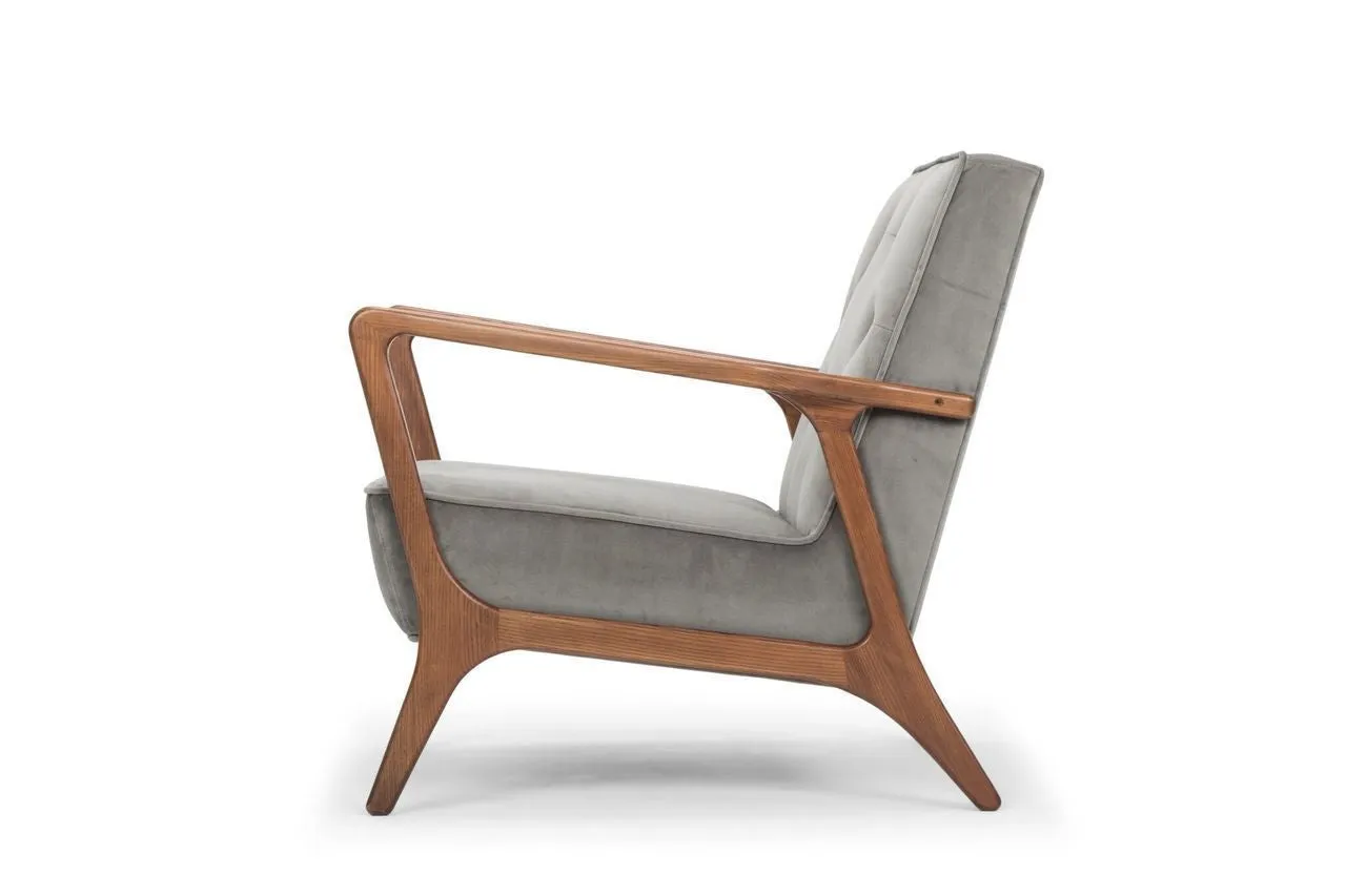 Eloise Occasional Chair in Fabric and Walnut Frame   4 colors