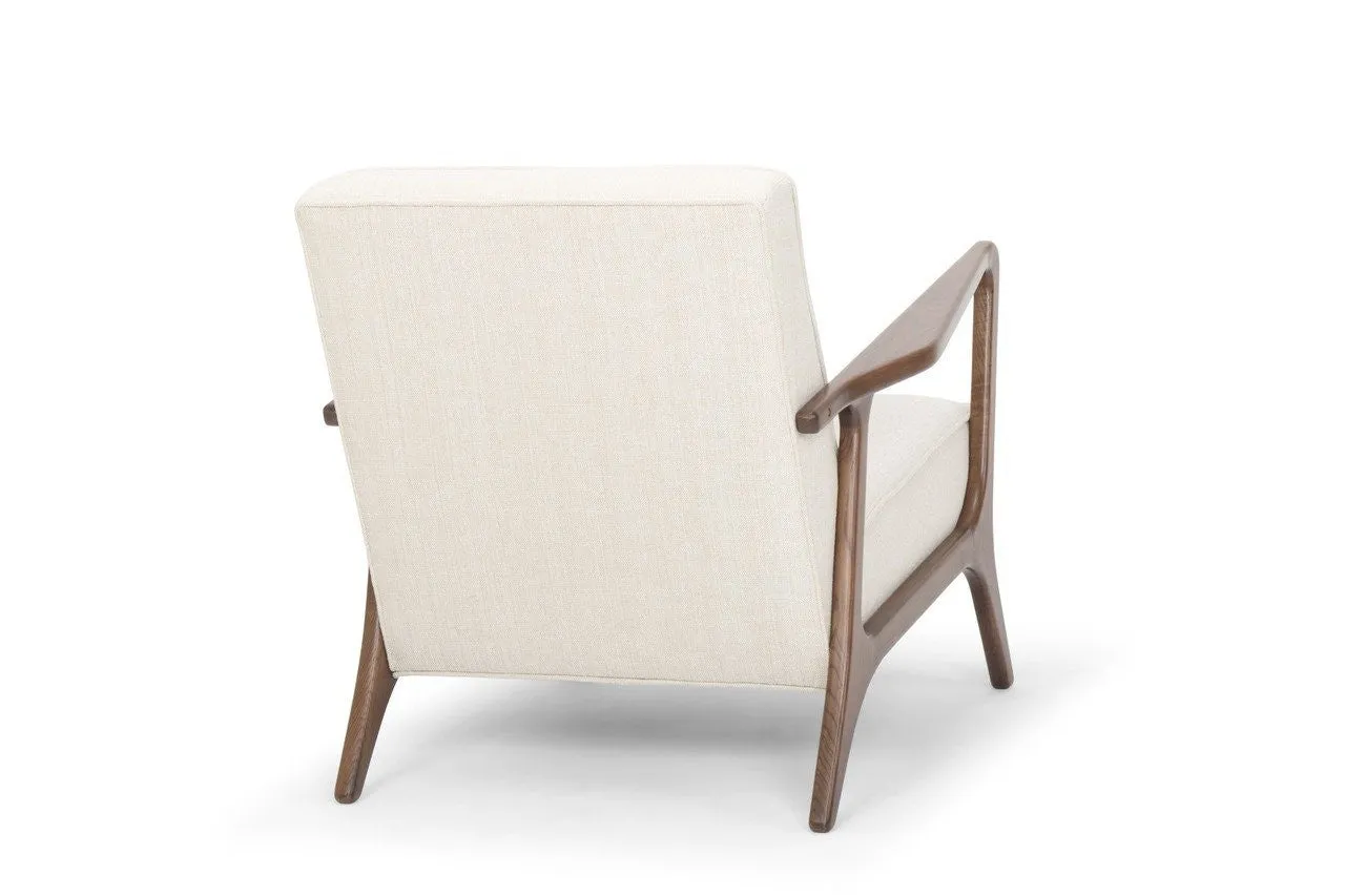 Eloise Occasional Chair in Fabric and Walnut Frame   4 colors