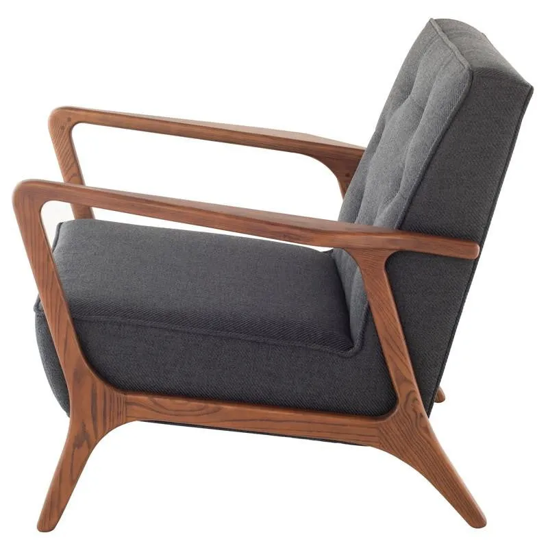 Eloise Occasional Chair in Fabric and Walnut Frame   4 colors