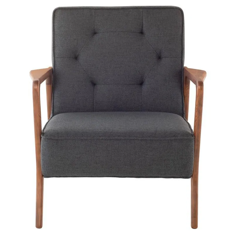 Eloise Occasional Chair in Fabric and Walnut Frame   4 colors