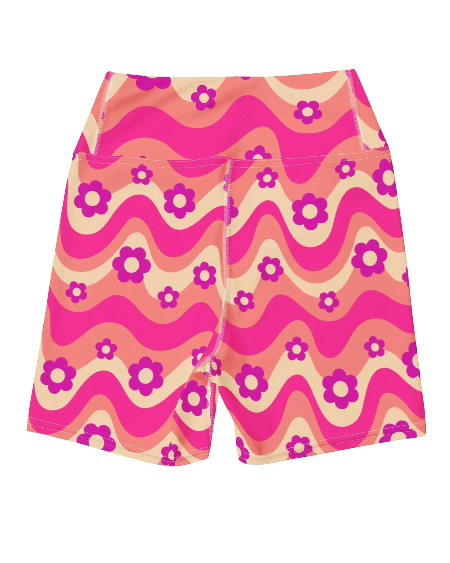 Flower Power Pink Yoga Shorts