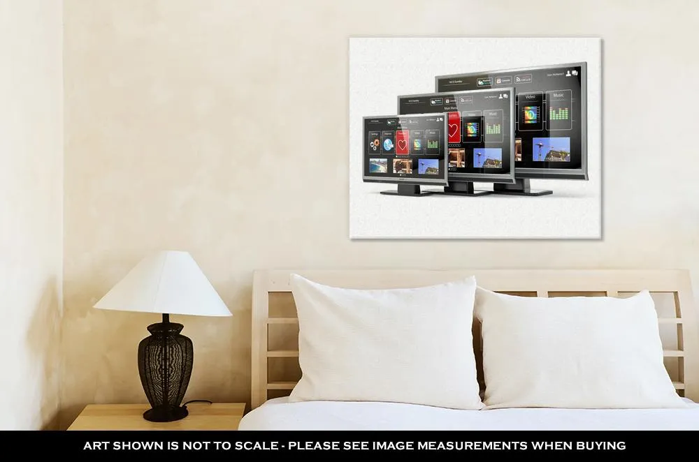 Gallery Wrapped Canvas, Smart Tv Flat Screen Lcd Or Plasma With Web Interfacedigital Br