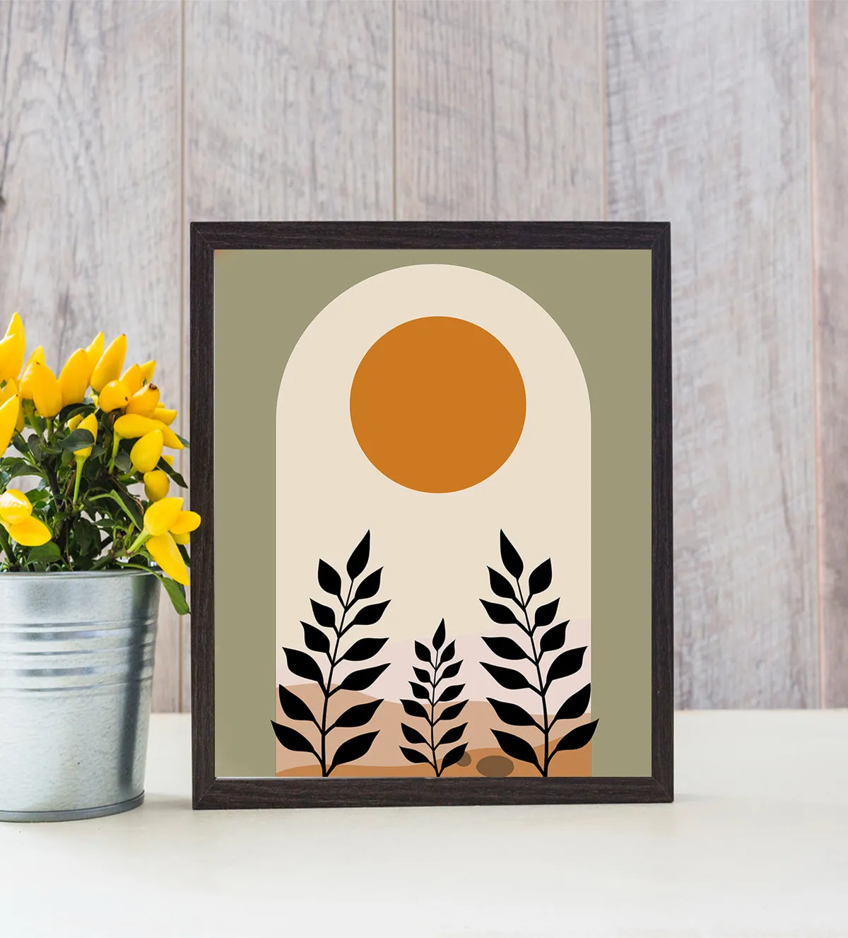 Golden Solstice: Minimalist Boho Nature Art