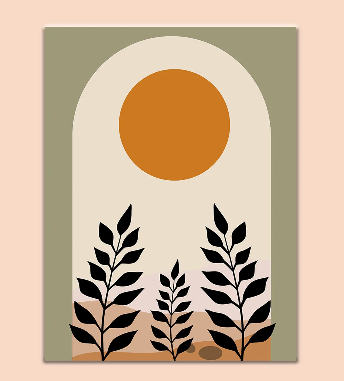 Golden Solstice: Minimalist Boho Nature Art