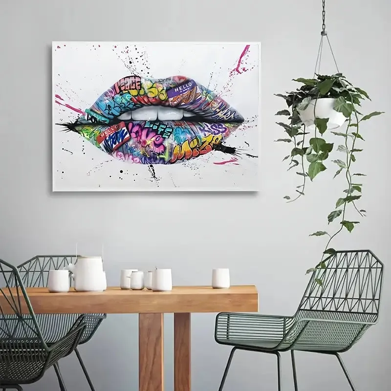 Graffiti Lip Canvas Art Painting