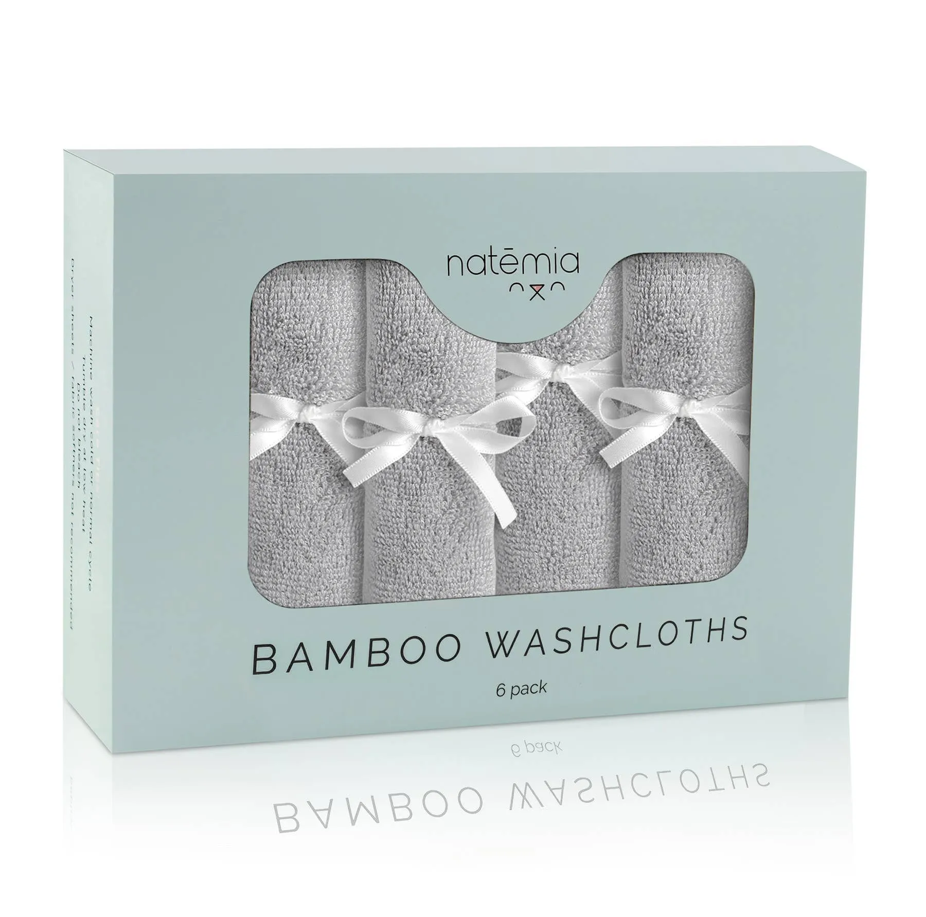 Grey Bamboo Washcloths  - Pack of 6