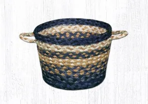 Light & Dark Blue and Mustard Woven Basket