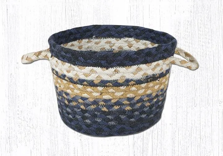 Light & Dark Blue and Mustard Woven Basket