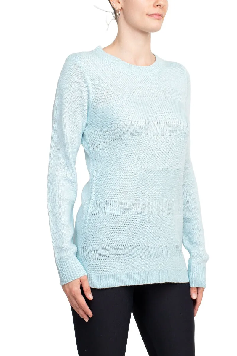 Lissy Crew Neck Long Sleeve Solid Knit Top