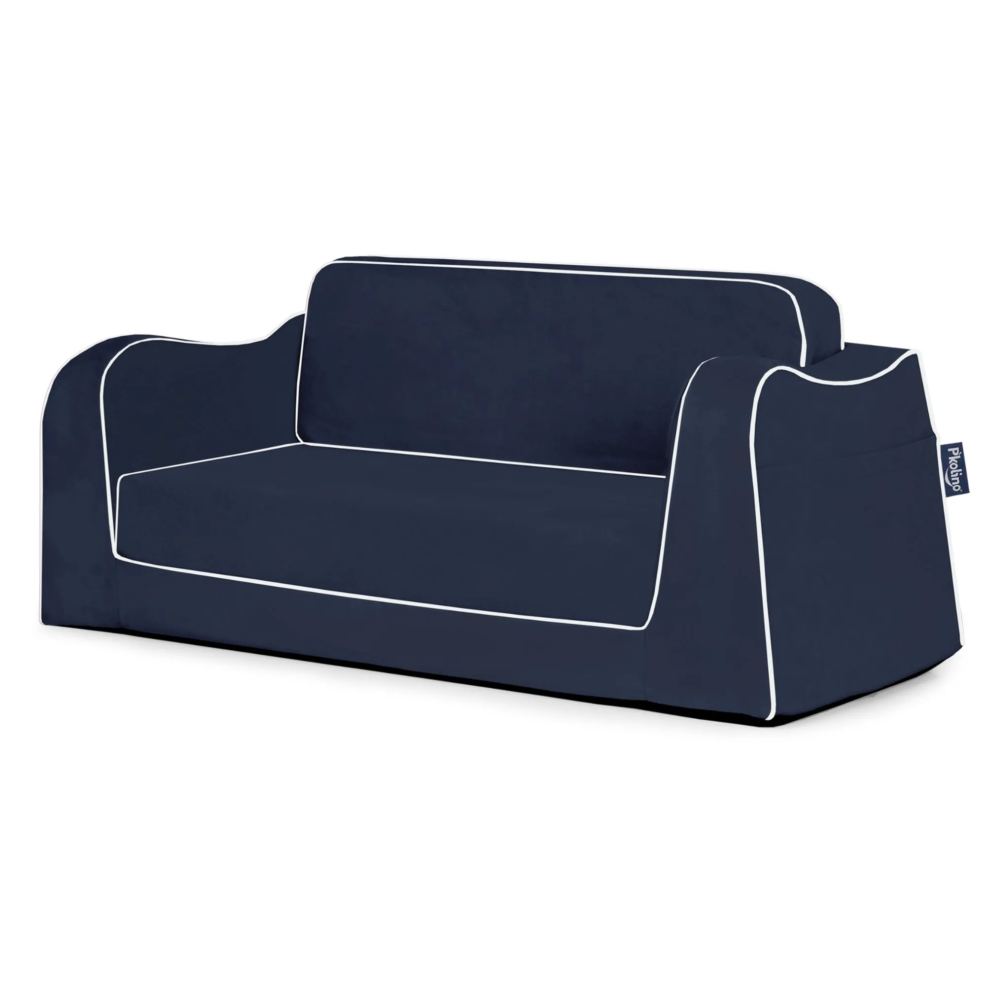 Little Reader Sofa Lounge - Navy with White Piping