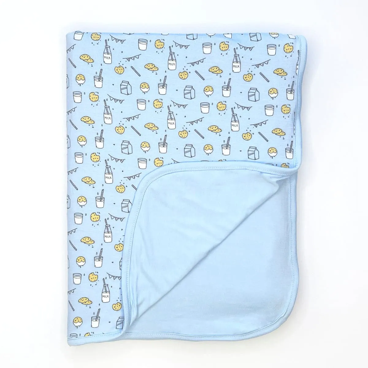 Milk & Cookies Blue Bamboo Blanket