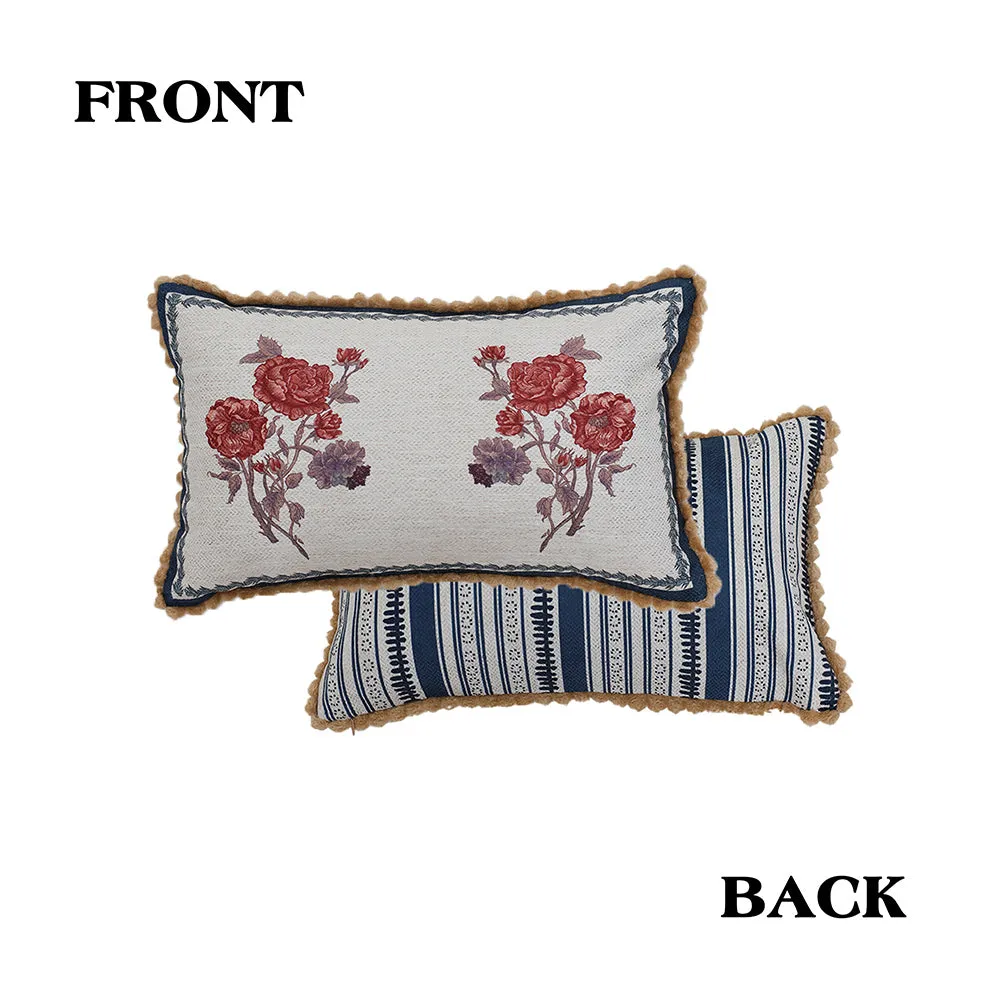 Nyla Luxe Floral and Striped Pillow Cover