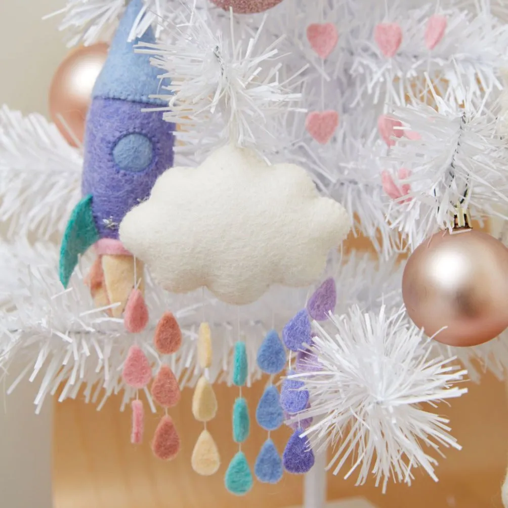 Pastel Rainbow Drop Cloud Ornament