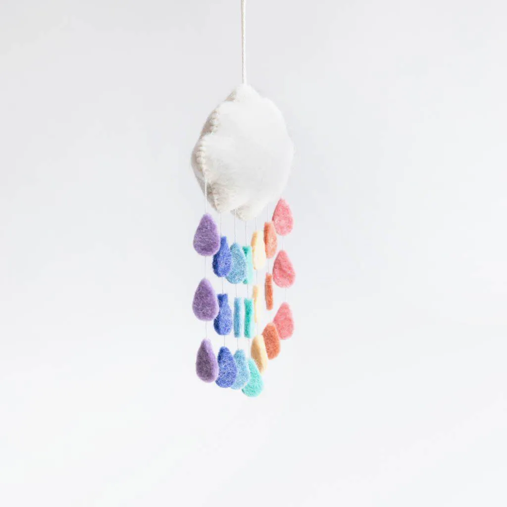 Pastel Rainbow Drop Cloud Ornament